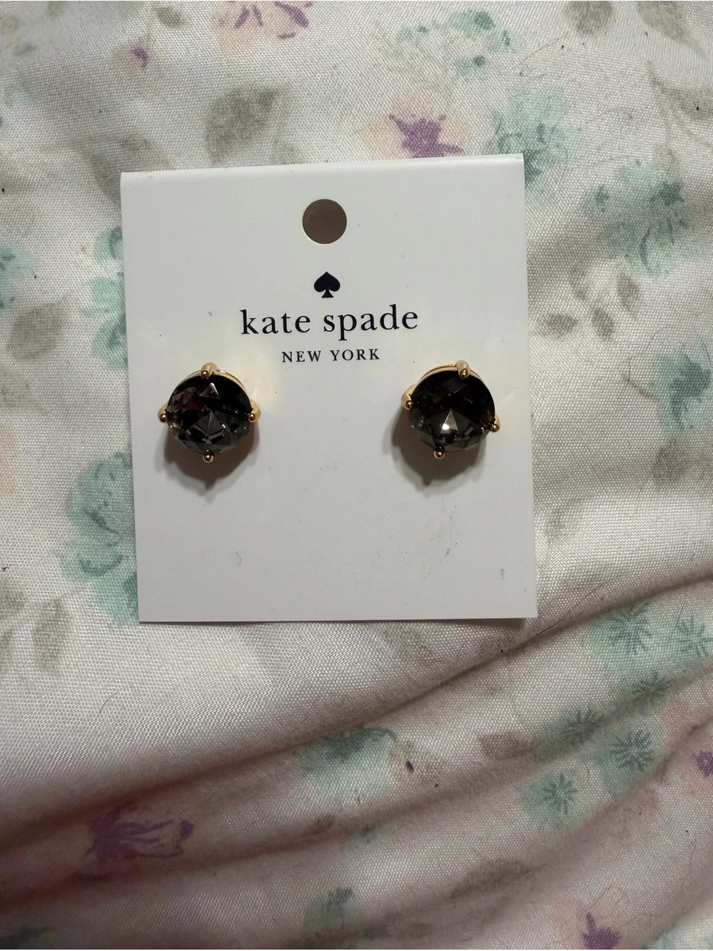 kate spade Black Crystal Stud Earrings NWT